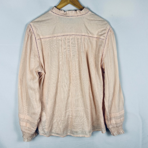 Quince Women Long Sleeve Lightweight Organic Cotton Textured Blouse XL Cottage - Picture 5 of 11